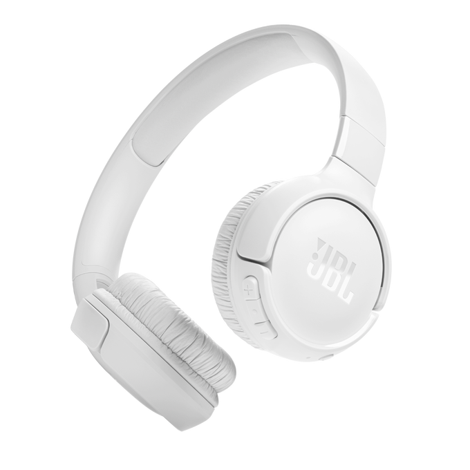 JBL Tune 520BT - Wireless On-Ear Headphones, Up to 57H Battery Life and Speed Charge, Lightweight, Comfortable and Foldable Design, Hands-Free Calls with Voice Aware - White