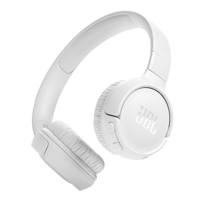JBL Tune 520BT - Wireless On-Ear Headphones, Up to 57H Battery Life and Speed Charge, Lightweight, Comfortable and Foldable Design, Hands-Free Calls with Voice Aware - White