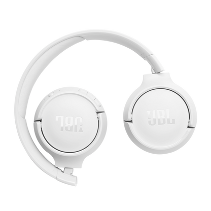 JBL Tune 520BT - Wireless On-Ear Headphones, Up to 57H Battery Life and Speed Charge, Lightweight, Comfortable and Foldable Design, Hands-Free Calls with Voice Aware - White