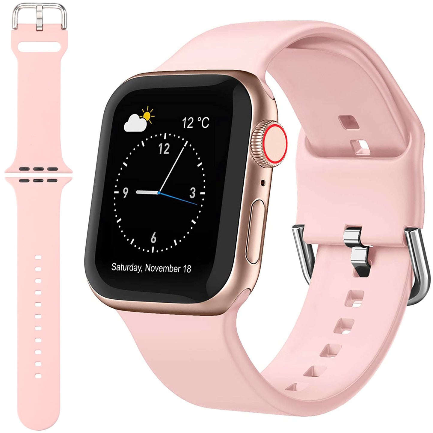 Pink Silicone Band with Clasp for 38"/40"/41"/42" Series 10