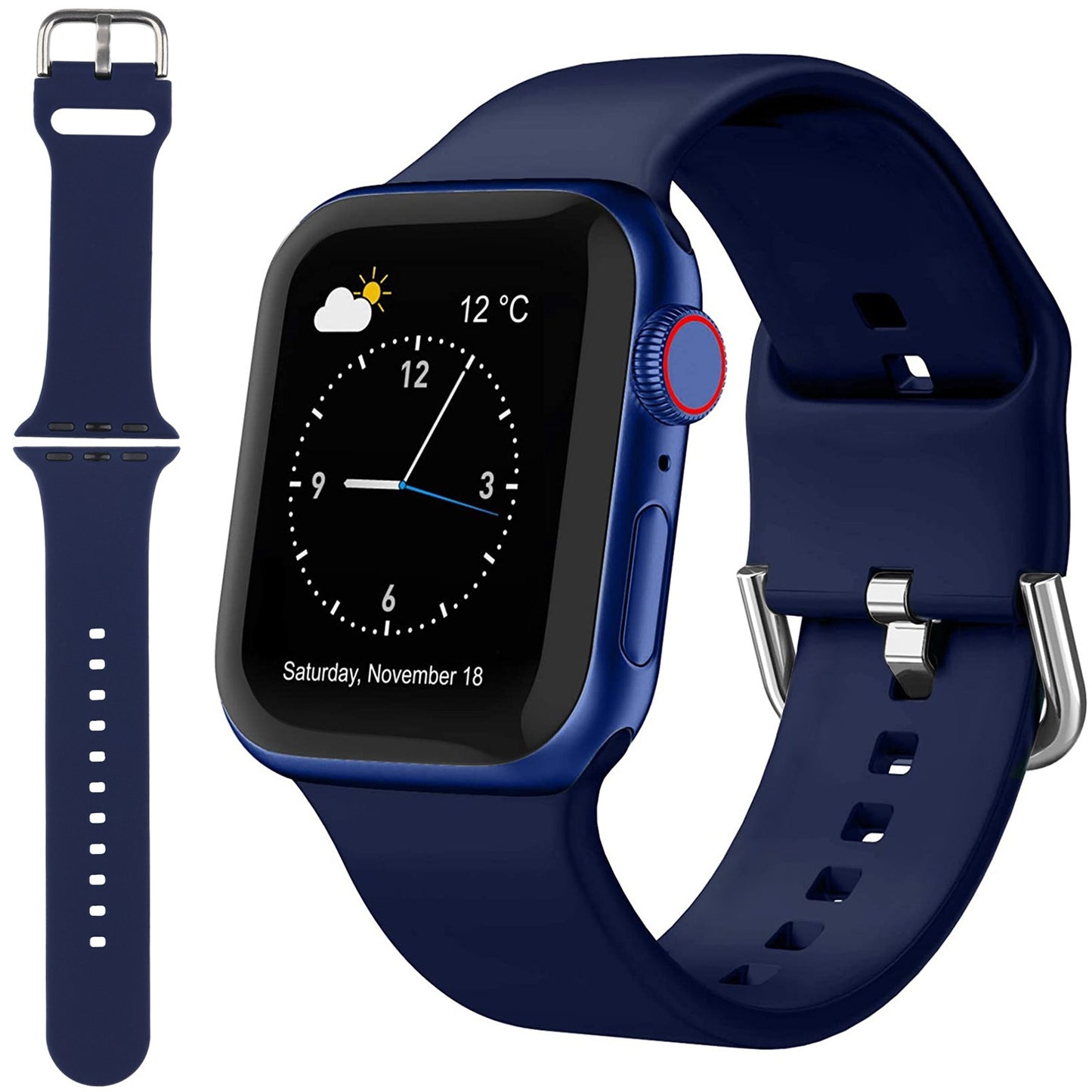 Navy Blue Silicone Band with Clasp for 42"/44"/45"/46"/49"