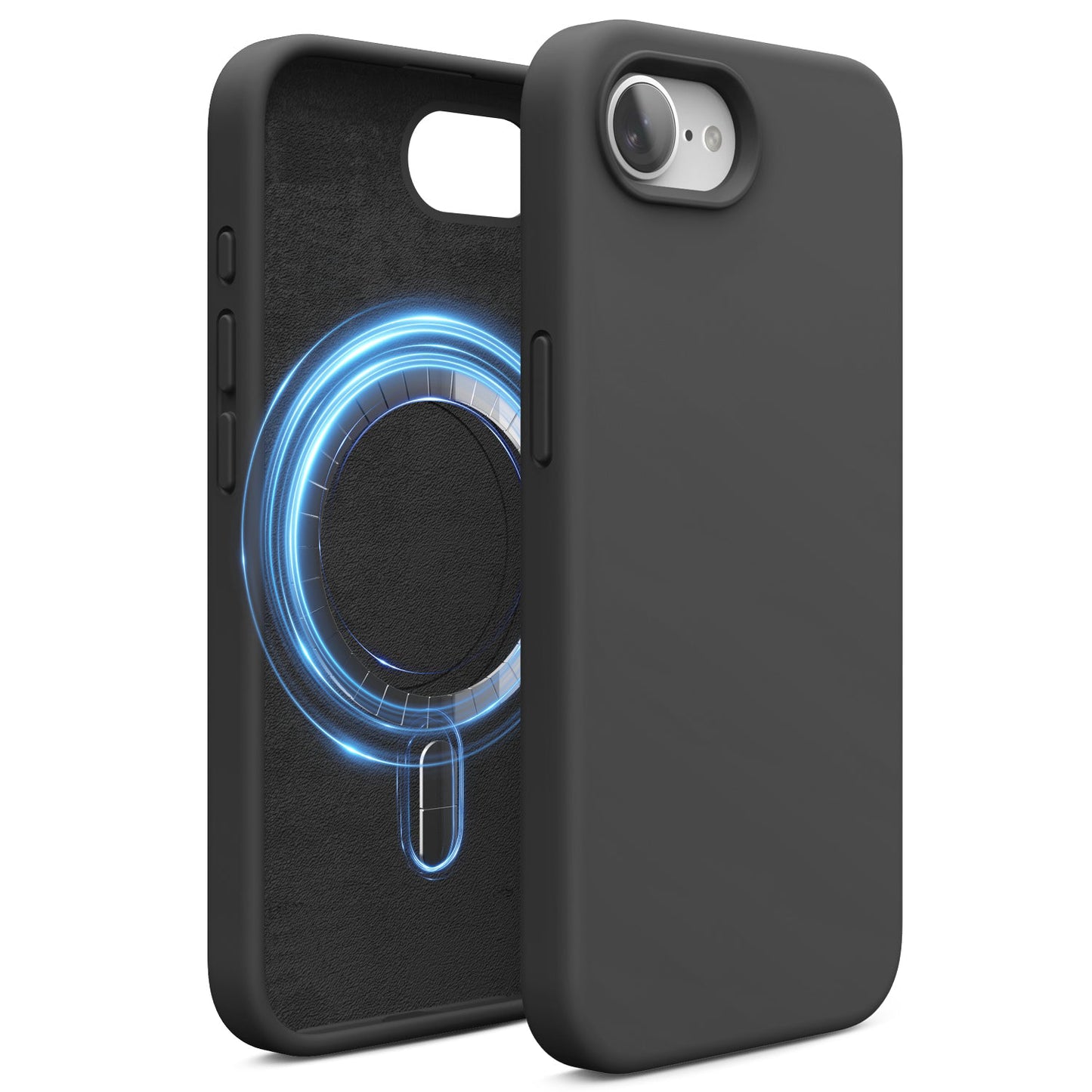 Black Soft Magnetic Silicone Case for iPhone 17e / 16e