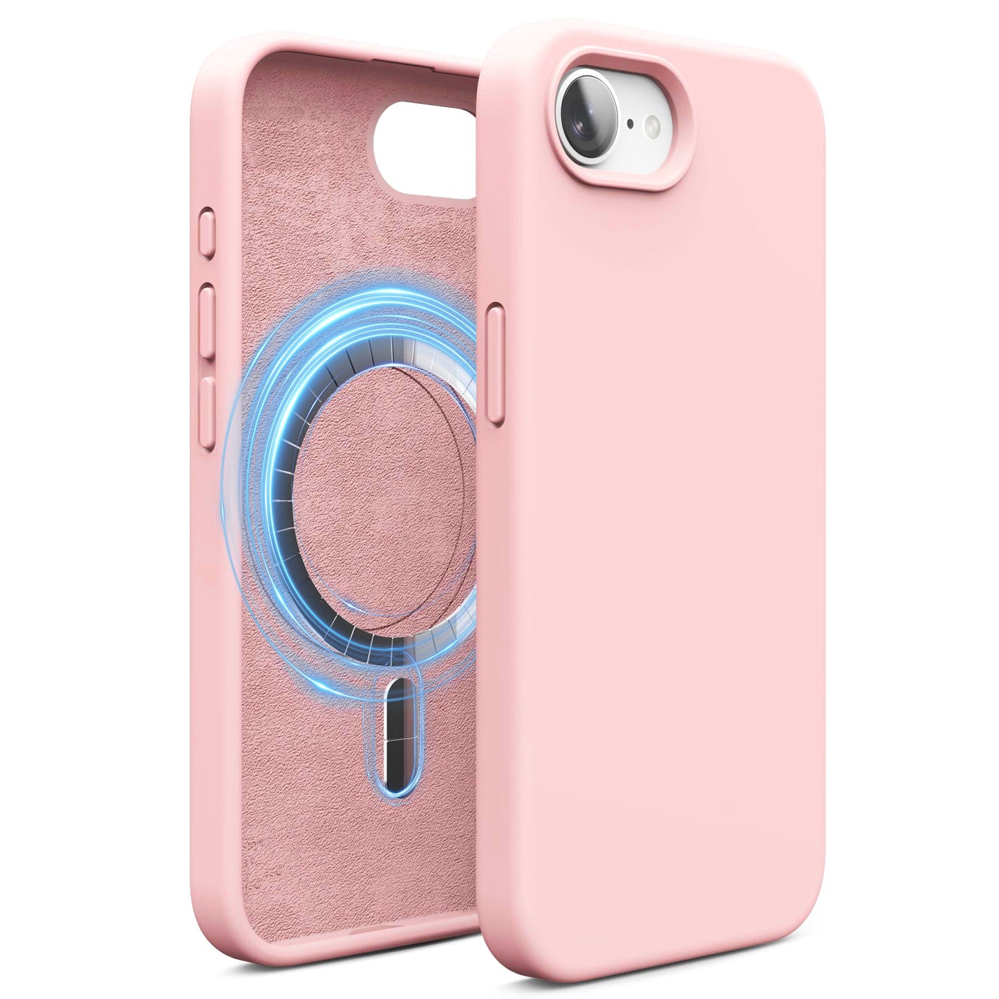 Light Pink Soft Magnetic Silicone Case for iPhone 17e / 16e