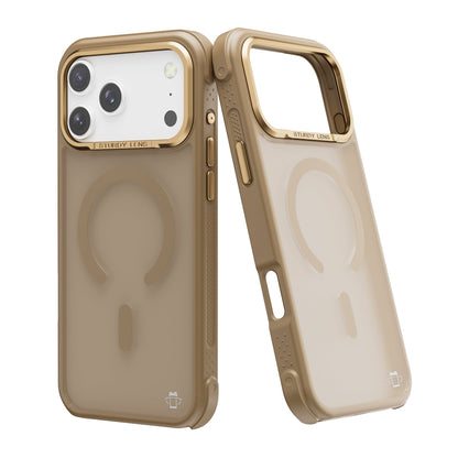 Beige Smoked Bumper with Magnetic Compatibility for iPhone 17 Pro with package