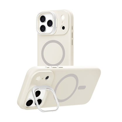 Off-White Silicone Camera Kickstand with Magnetic Compatibility for iPhone 17 Air with package