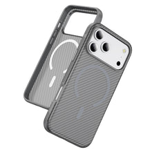 Light Gray Magnetic Hard Shell Carbon Fiber Case for iPhone 17 Pro Max