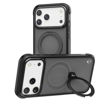 Black Frosted Bumper with 360° Magnetic Kickstand for iPhone 17 Pro with package