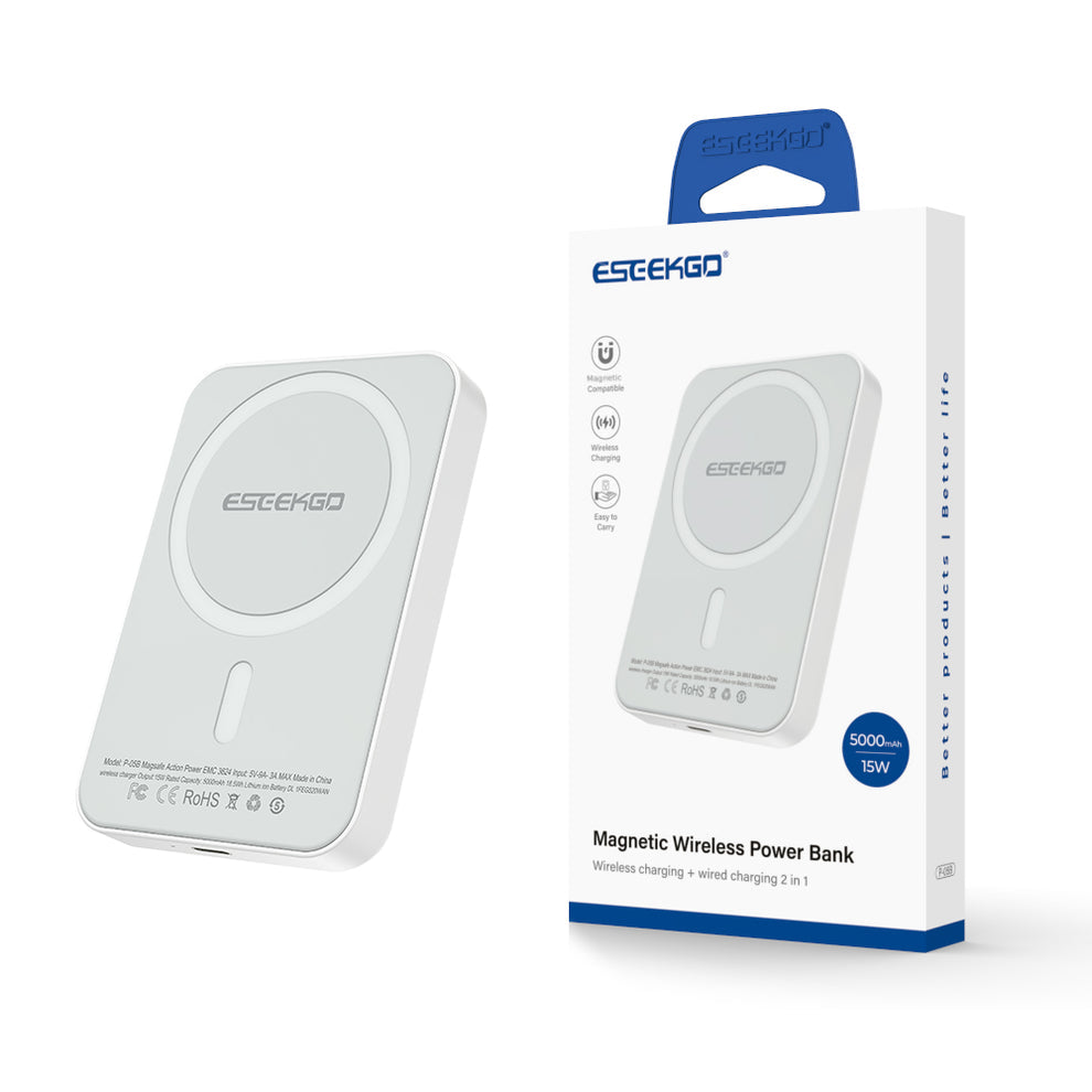 ESEEKGO P-05B 5000mAh 15W Wireless Power Bank USB-C To C Charging Cable