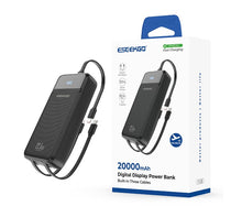 ESEEKGO P-22B PD20W 20000mAh Power Bank With Built-in 3 Cable