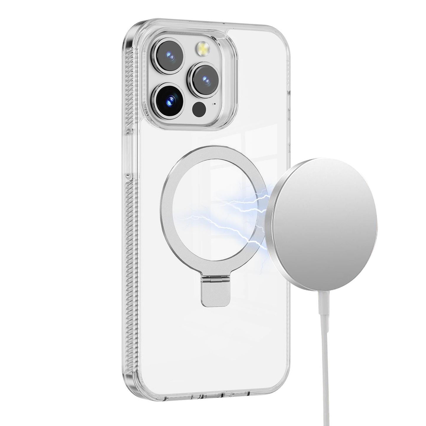 Clear Case Kickstand with Magnetic Compatibility for iPhone 14 Pro