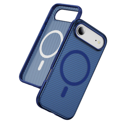 Blue Magnetic Hard Shell Carbon Fiber Case for iPhone 17 Air