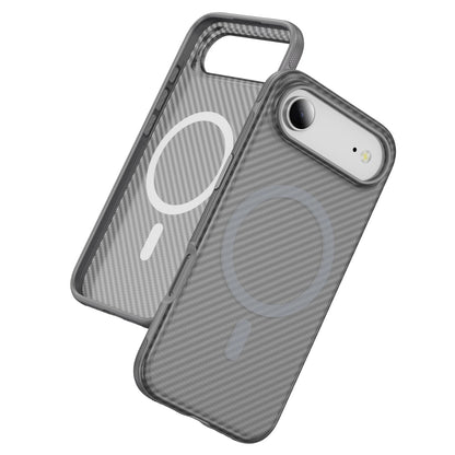 Light Gray Magnetic Hard Shell Carbon Fiber Case for iPhone 17 Air