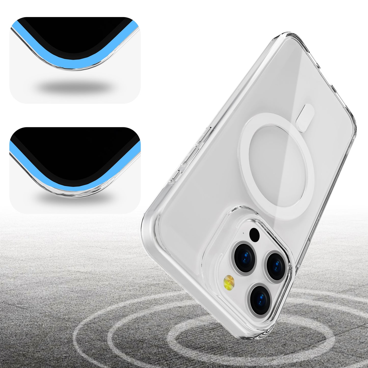 White Pure Clear Magnetic Case for iPhone 15 Plus / 14 Plus