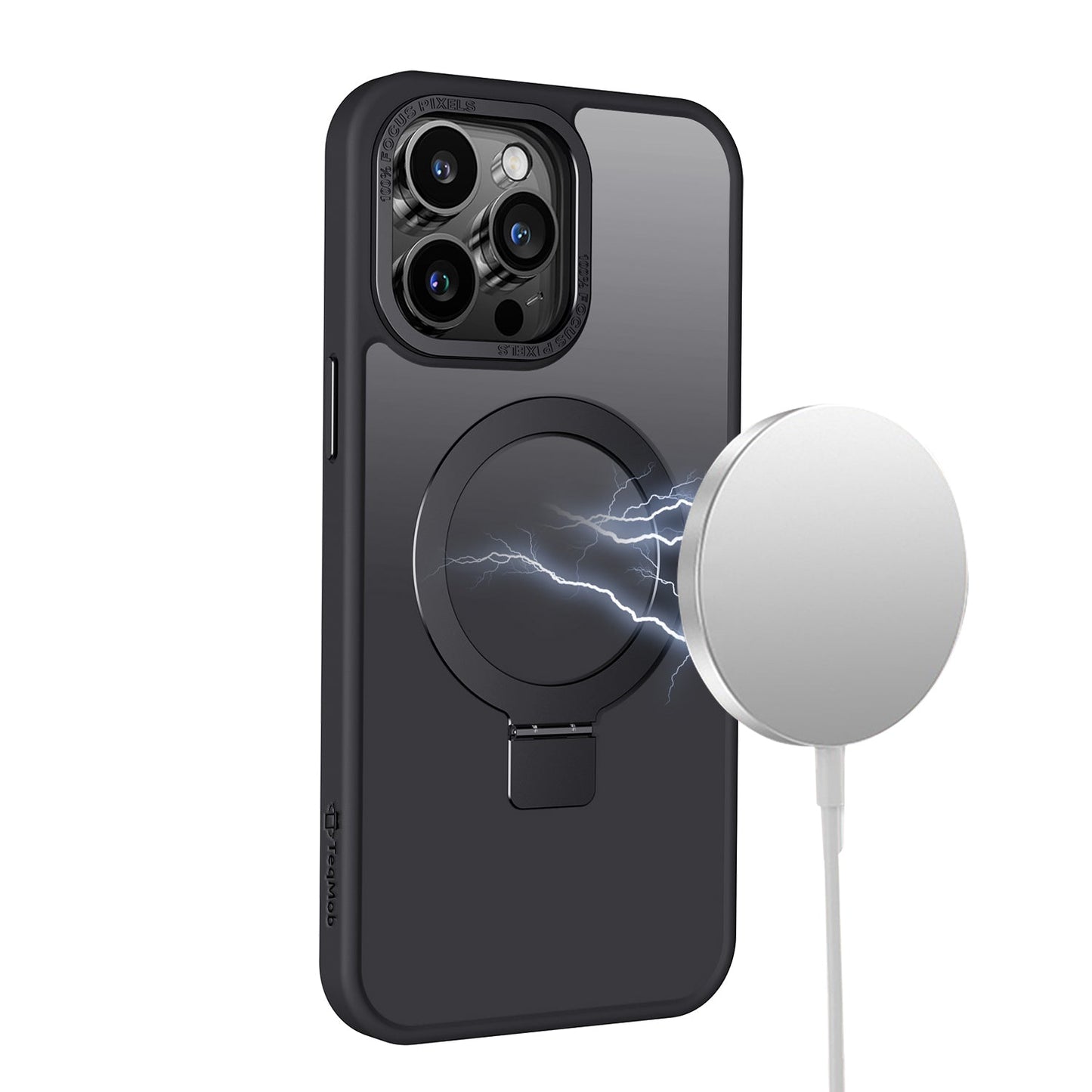 Black Frosted Kickstand with Magnetic Compatibility for iPhone 12 Pro / 12 6.1 with package