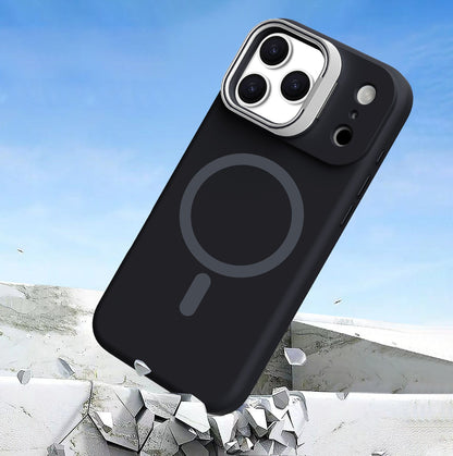 Black Silicone Camera Kickstand with Magnetic Compatibility for iPhone 17 Pro Max with package