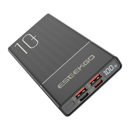 ESEEKGO P-10B 10000mAh Digital Display Power Bank USB-C To C Charging Cable