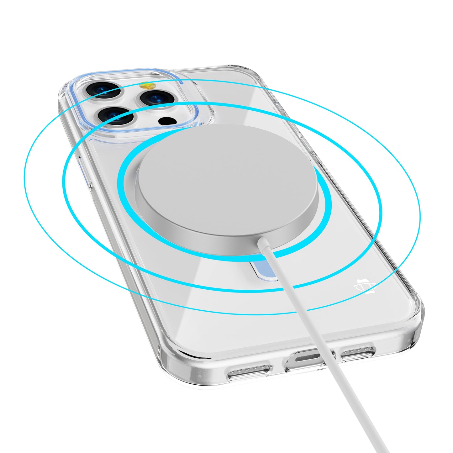 Light Blue Pure Clear Magnetic Case for iPhone 13 Pro Max