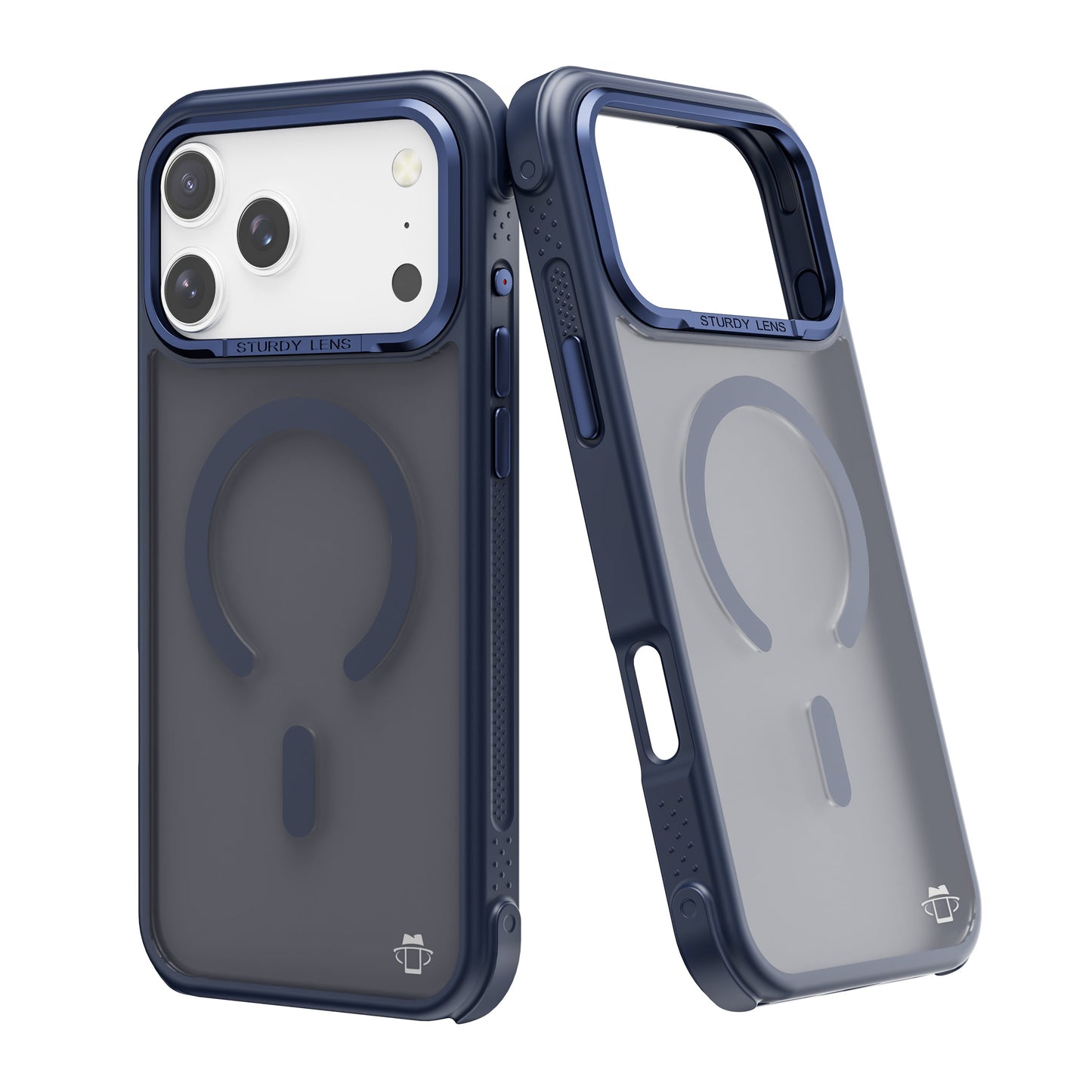 Navy Blue Smoked Bumper with Magnetic Compatibility for iPhone 17 Pro with package