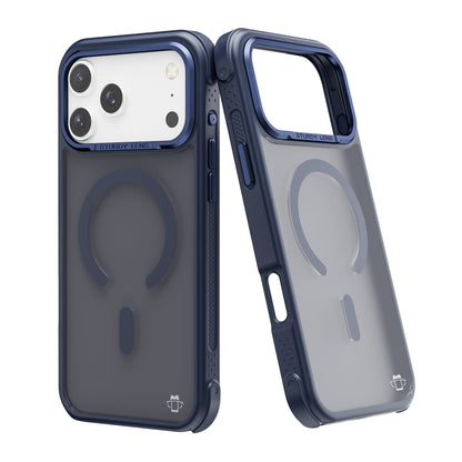 Navy Blue Smoked Bumper with Magnetic Compatibility for iPhone 17 Pro with package