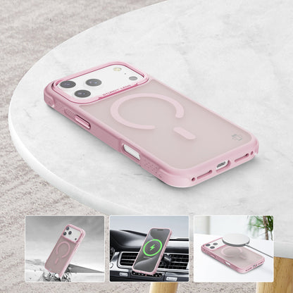 Pink Smoked Bumper with Magnetic Compatibility for iPhone 17 6.1 with package