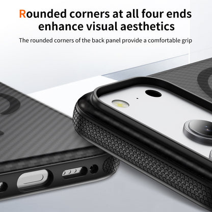 Black Magnetic Hard Shell Carbon Fiber Case for iPhone 17 Pro Max