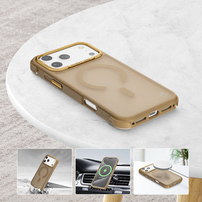 Beige Smoked Bumper with Magnetic Compatibility for iPhone 17 Air with package