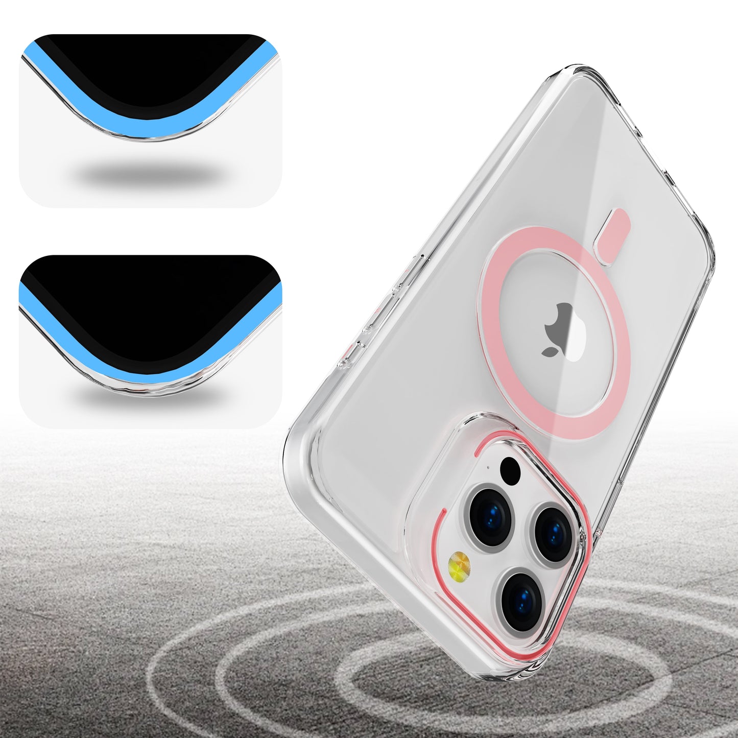 Pink Pure Clear Magnetic Case for iPhone 12 Pro Max