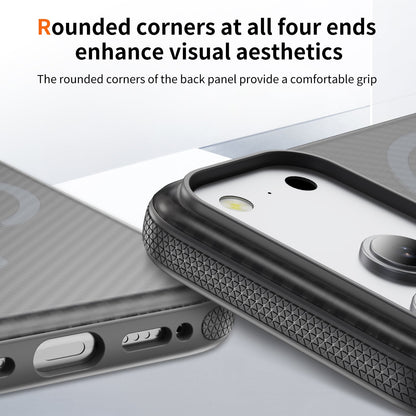 Light Gray Magnetic Hard Shell Carbon Fiber Case for iPhone 17 Pro