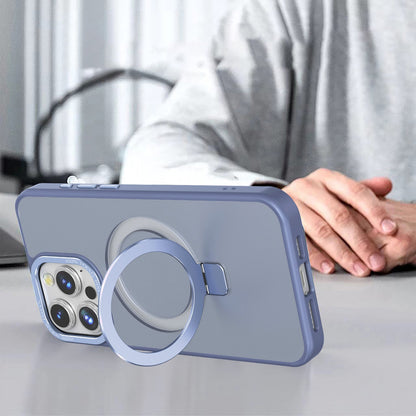 Blue Frosted Kickstand with Magnetic Compatibility for iPhone 12 Pro / 12 6.1 with package