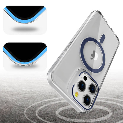 Navy Blue Pure Clear Magnetic Case for iPhone 16