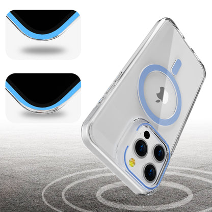 Light Blue Pure Clear Magnetic Case for iPhone 14 Pro Max