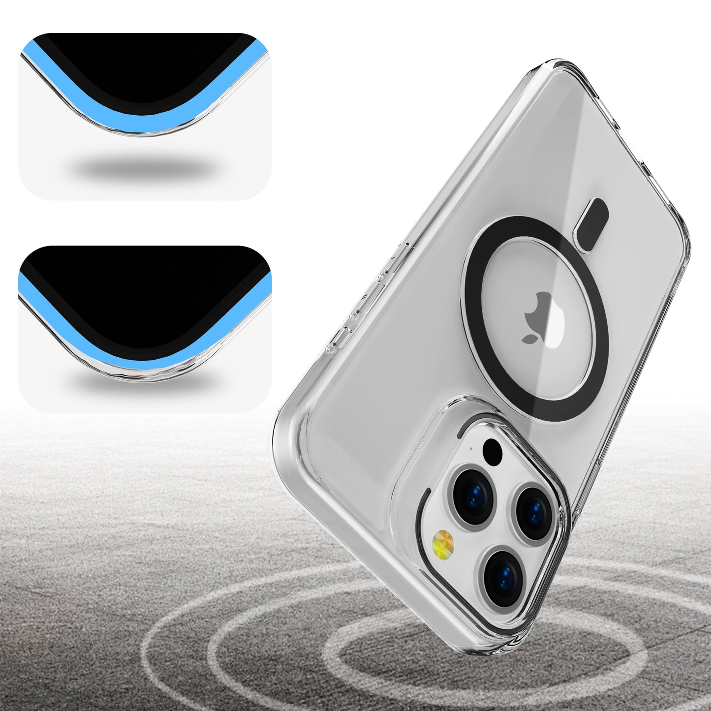 Black Pure Clear Magnetic Case for iPhone 14 Pro Max