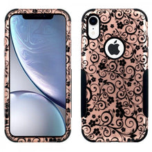 iPhone X/XS Aries Design Rose Gold Vines Black