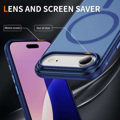 Blue Magnetic Hard Shell Carbon Fiber Case for iPhone 17 Air