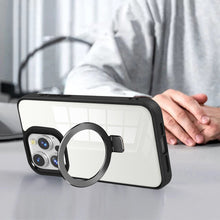 Clear Black Frame Kickstand with Magnetic Compatibility for iPhone 16 6.1