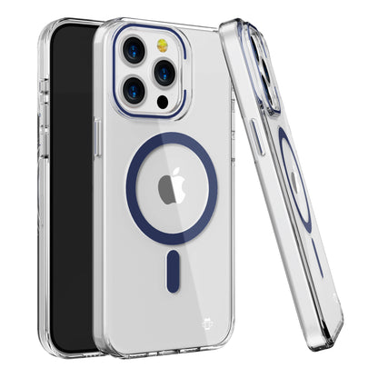 Navy Blue Pure Clear Magnetic Case for iPhone 14 Pro Max