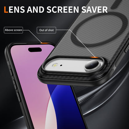 Black Magnetic Hard Shell Carbon Fiber Case for iPhone 17 Air