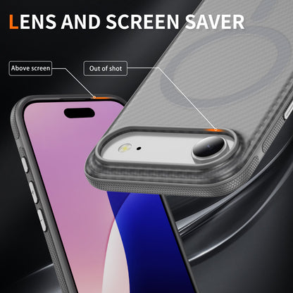 Light Gray Magnetic Hard Shell Carbon Fiber Case for iPhone 17 Air