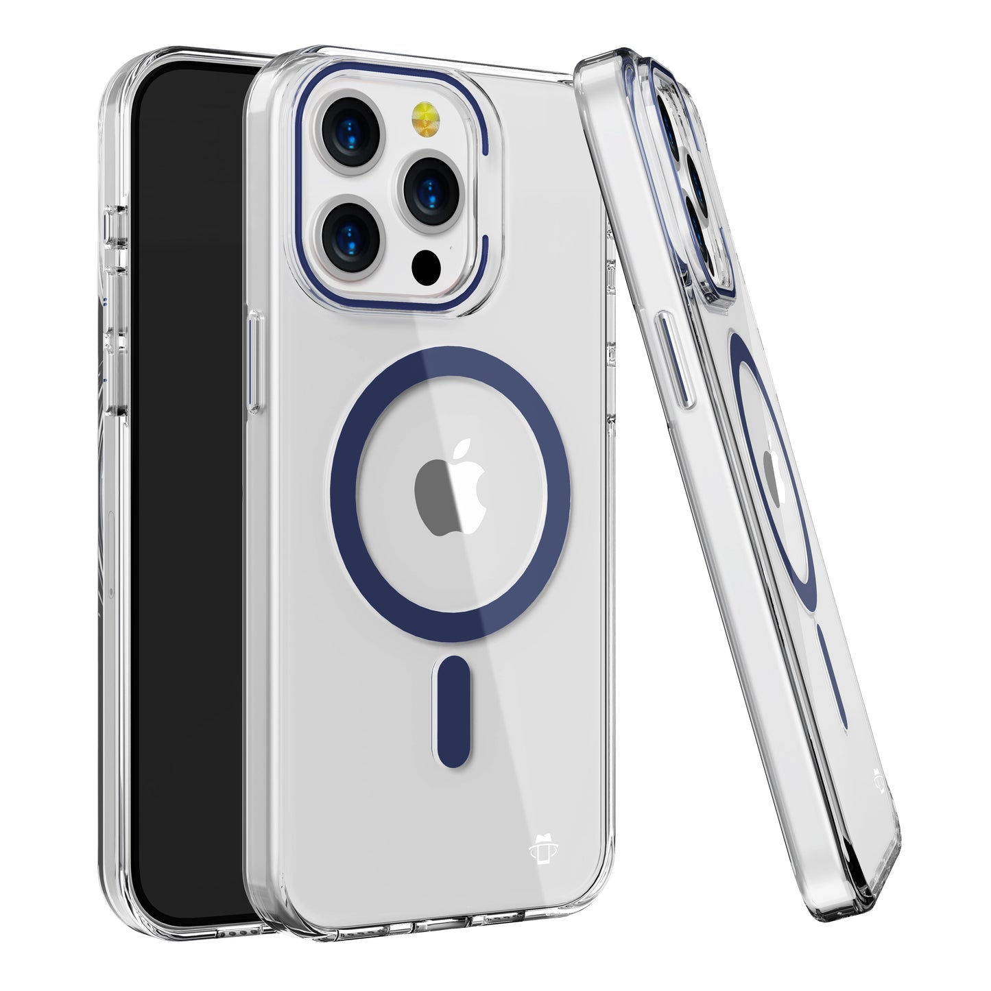 Navy Blue Pure Clear Magnetic Case for iPhone 15 6.1 / 14 6.1 / 13 6.1 with package