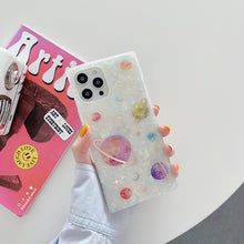 Square Case Pink Planet Design for iPhone 14 6.1 / 13