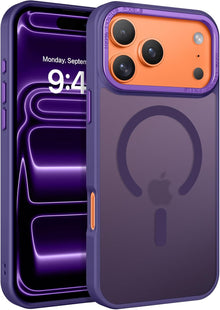 Purple Slim Smoked Bumper with Magnetic Compatibility for iPhone 17 Pro
