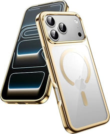 Gold Soft TPU Case with Magnetic Compatibility for iPhone 17 Pro Max