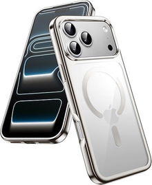 Silver Soft TPU Case with Magnetic Compatibility for iPhone 17 Pro Max