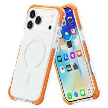 Orange Magnetic Compatible TPU Bumper Ultra Clear Back Shockproof for iPhone 17 Pro Max