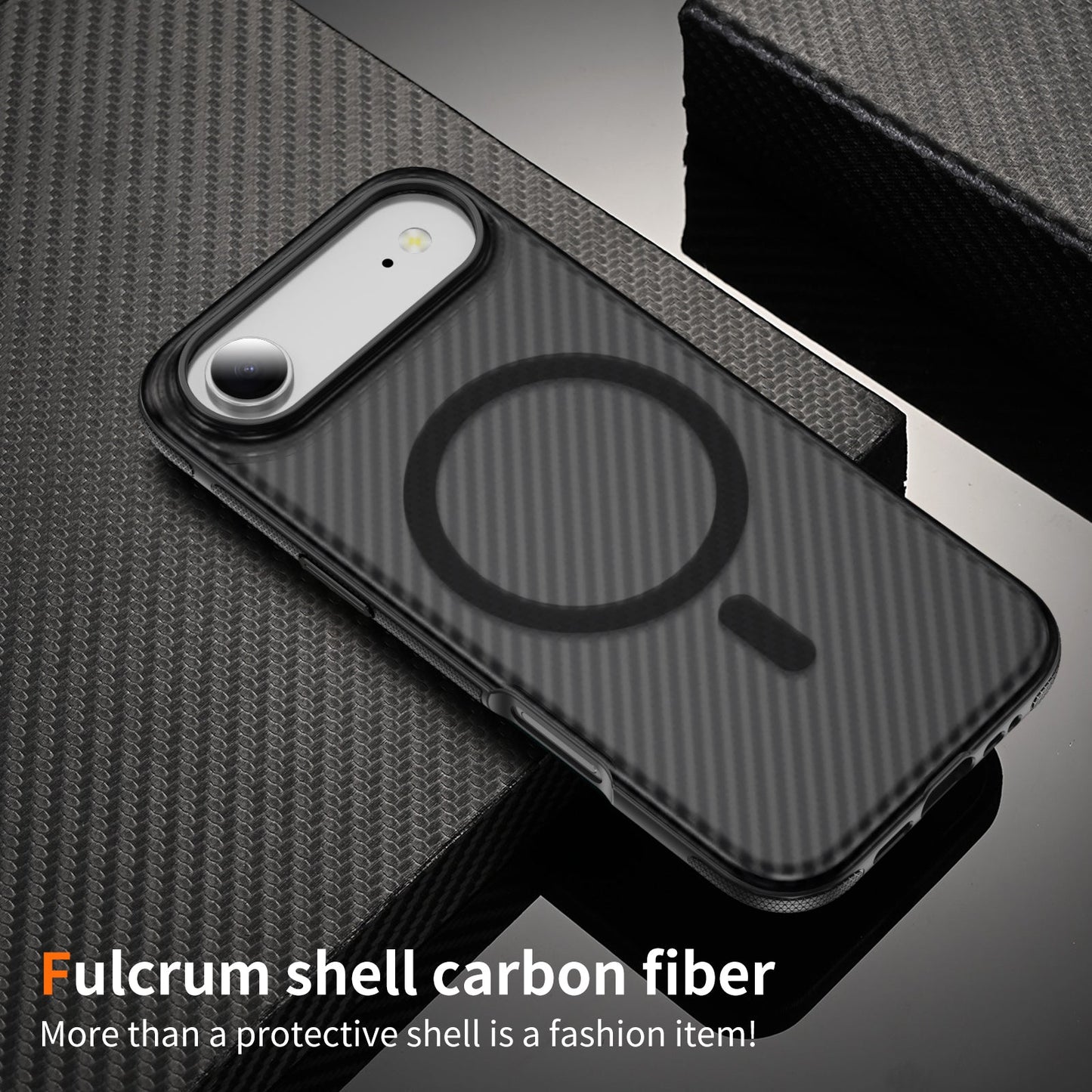 Black Magnetic Hard Shell Carbon Fiber Case for iPhone 17 Air