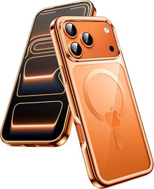 Orange Soft TPU Case with Magnetic Compatibility for iPhone 17 Pro Max