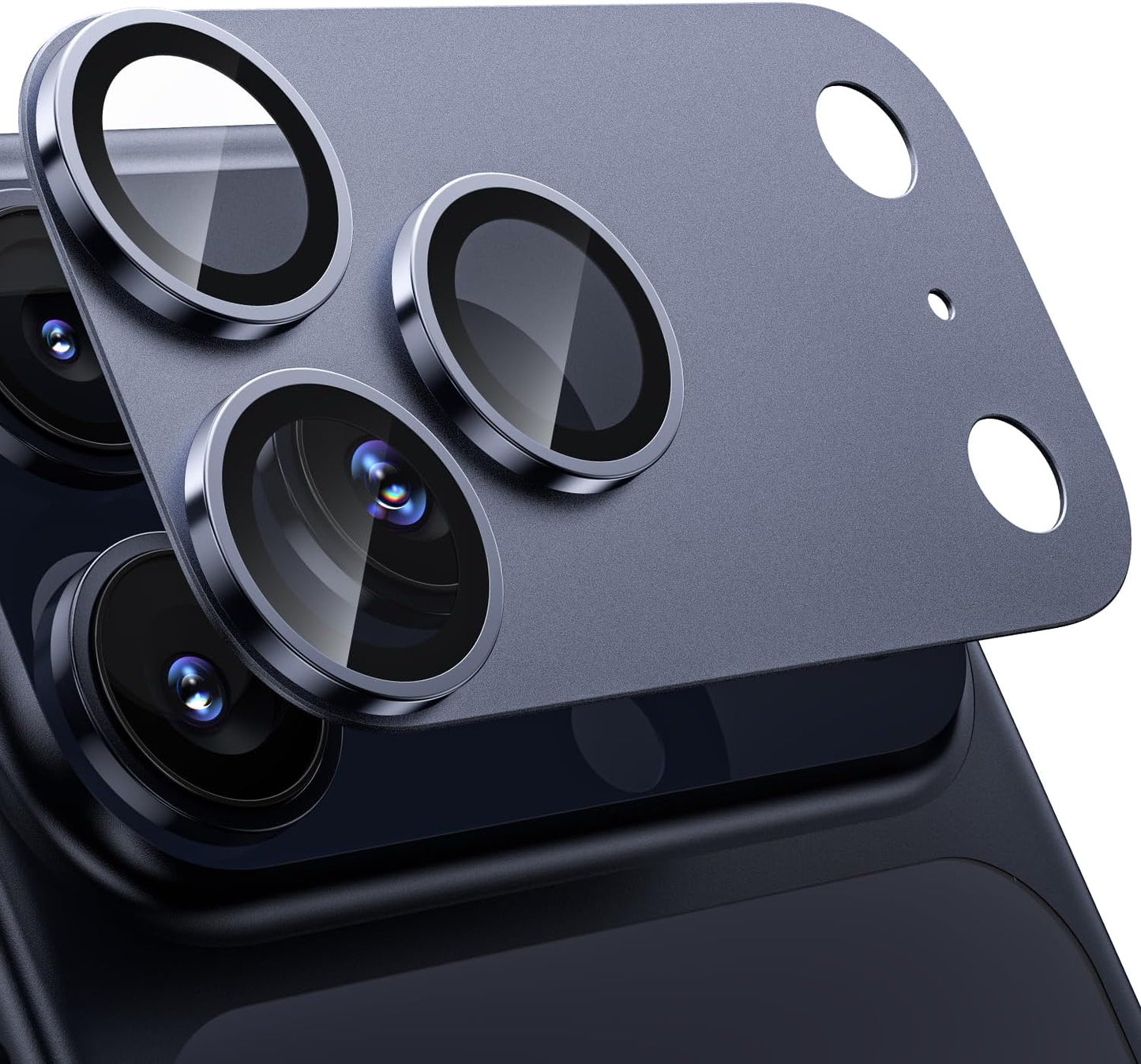 Navy Blue Full Camera Glass Protector for iPhone 17 Pro