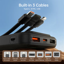 ESEEKGO P-11B 22.5W 10000mAh Power Bank With Built-in 3 Cables