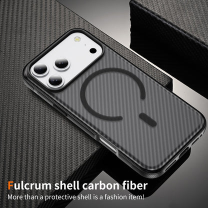 Black Magnetic Hard Shell Carbon Fiber Case for iPhone 17 Pro Max
