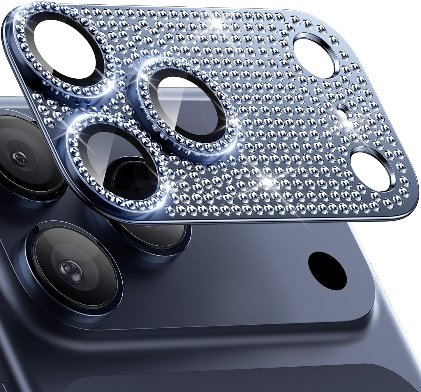 Navy Blue Diamond Camera Protector for iPhone 17 Pro